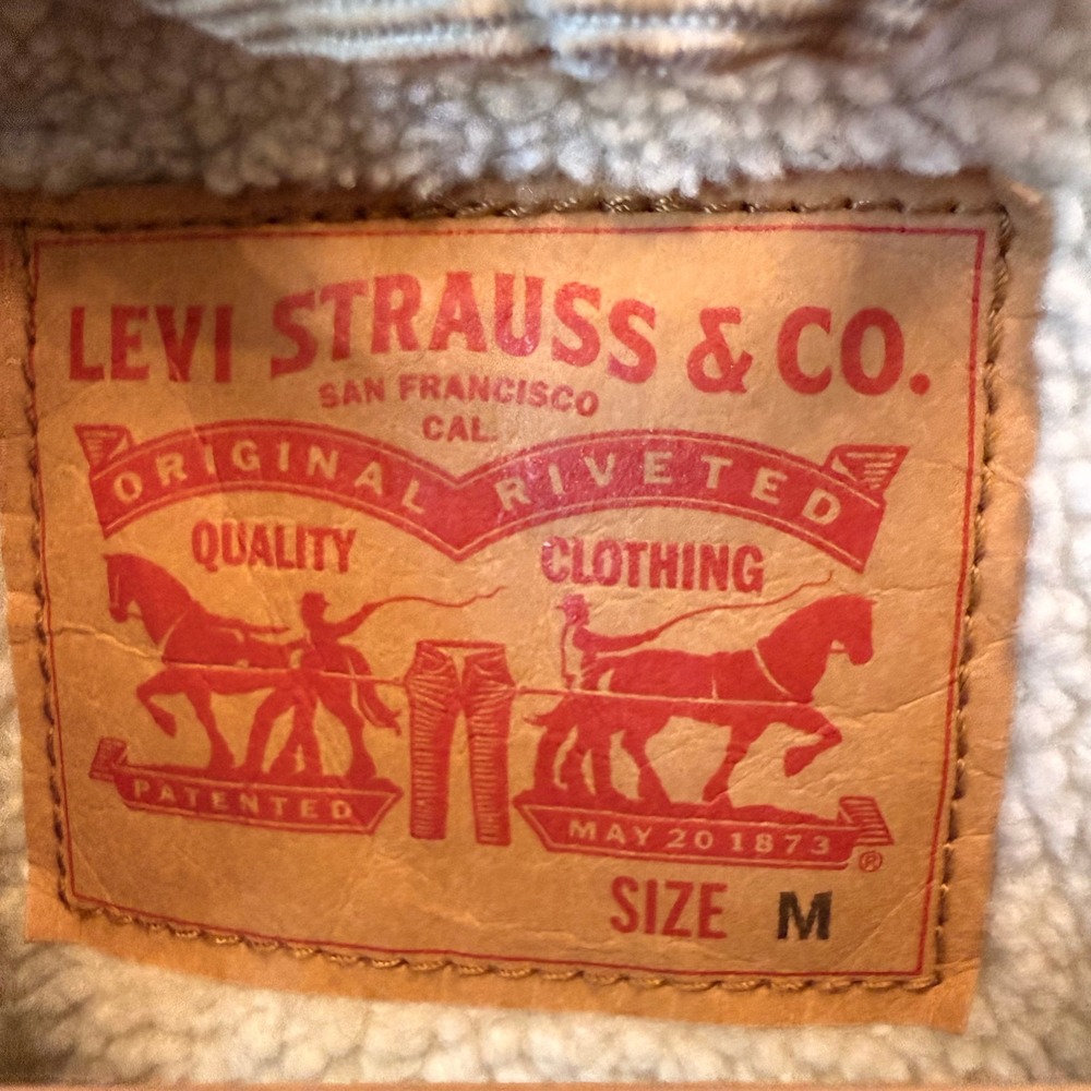 Levis Trucker Jacket Corduroy Sherpa Lined Mens Tan M Classic Outerwear - Picture 5 of 12